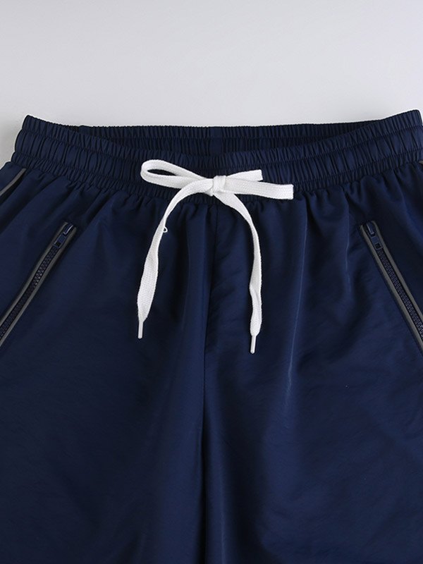 Piping Detail Parachute Straight Leg Pants