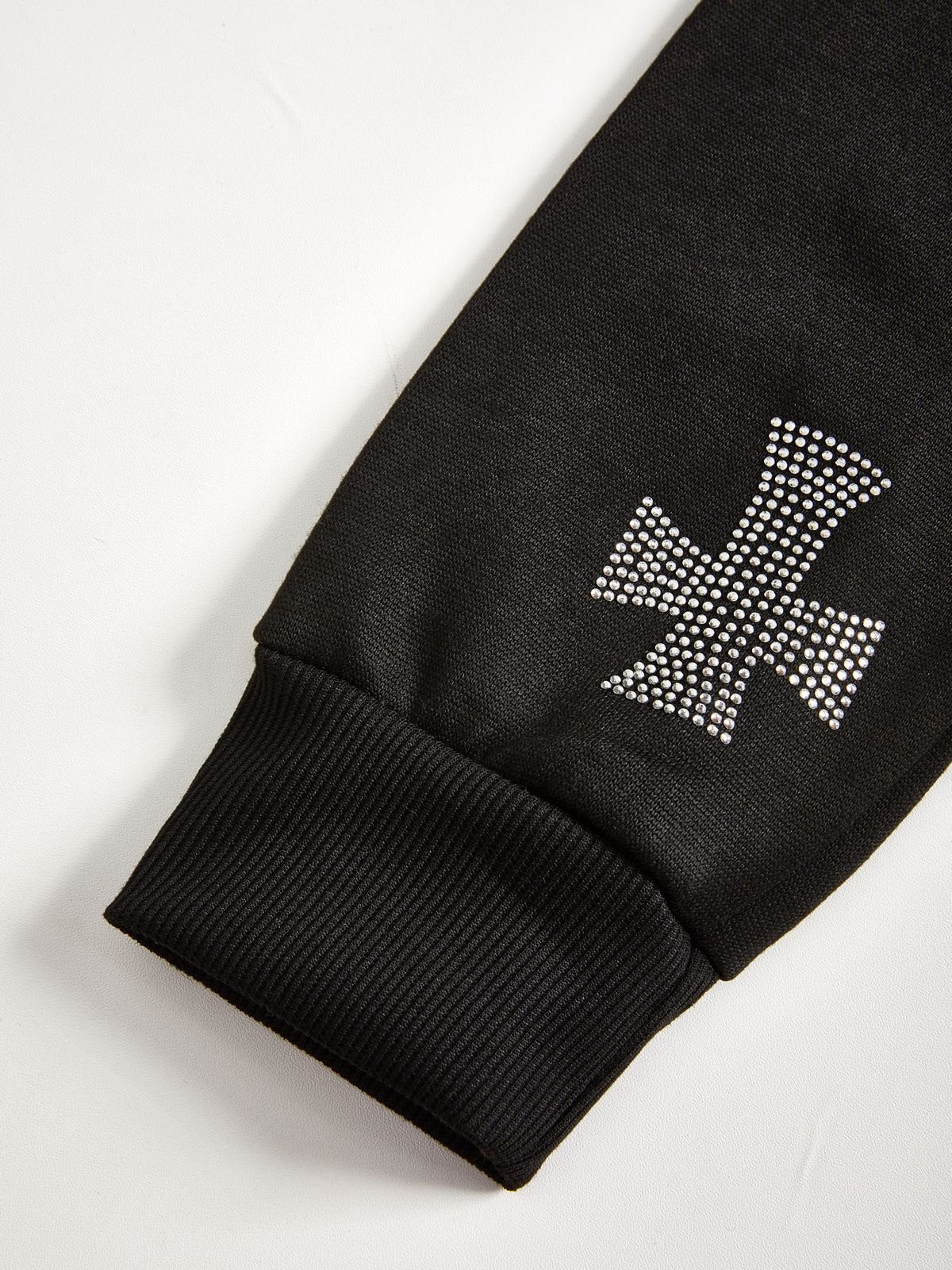 Rhinestone Cross Zip Up Hoodie