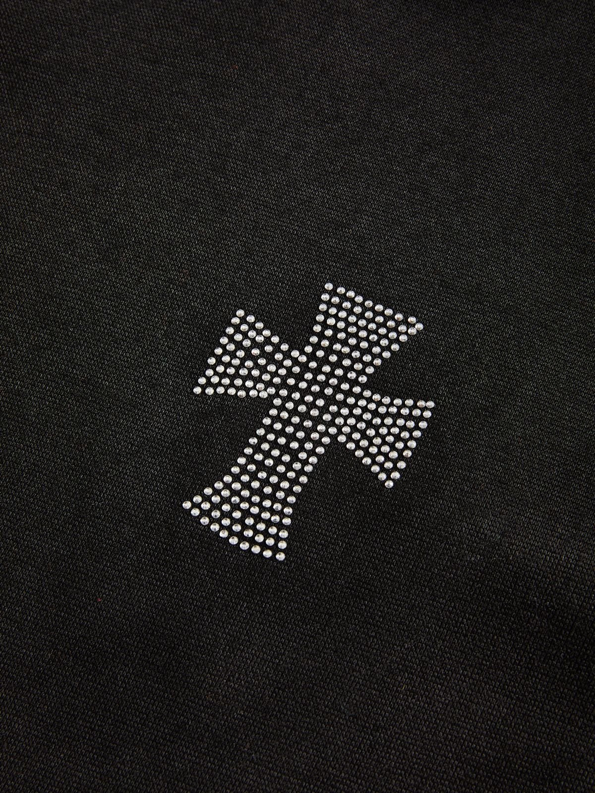 Rhinestone Cross Zip Up Hoodie