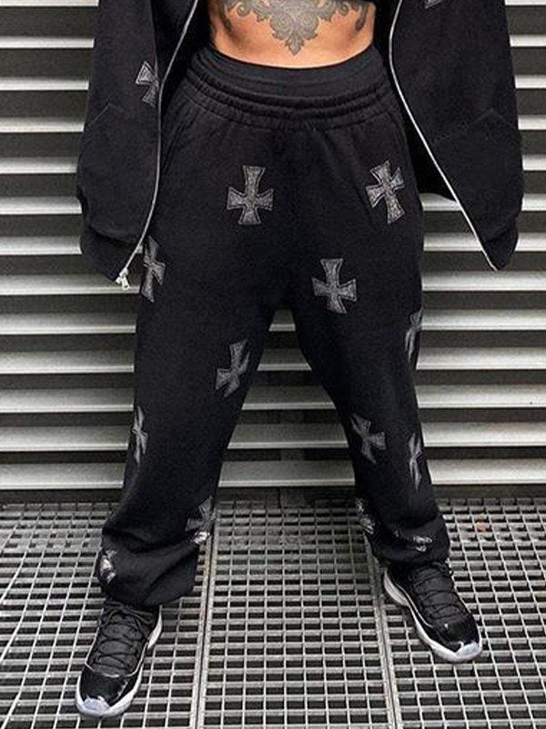 Rhinestone Cross Jogger Pants