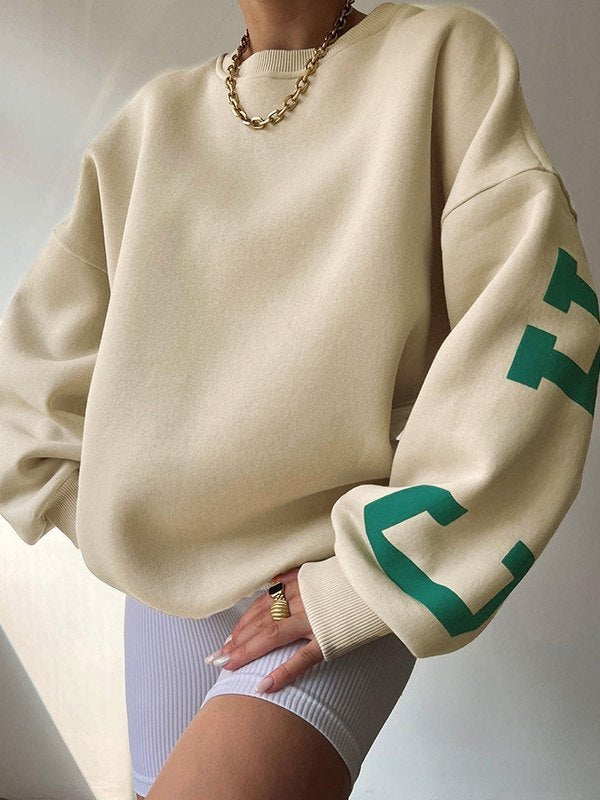 Back Letter Graphic Pullover Sweatshirt