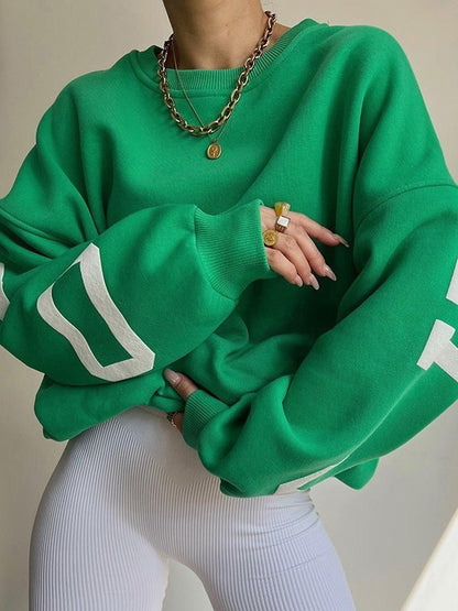 Back Letter Graphic Pullover Sweatshirt