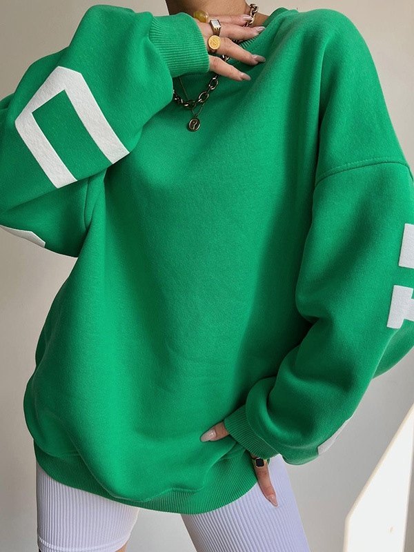 Back Letter Graphic Pullover Sweatshirt