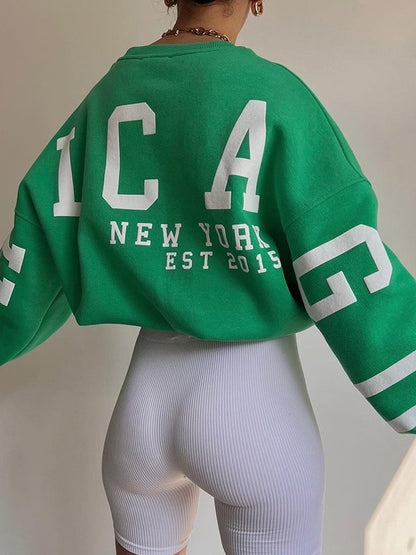 Back Letter Graphic Pullover Sweatshirt