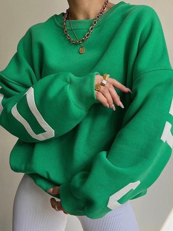 Back Letter Graphic Pullover Sweatshirt
