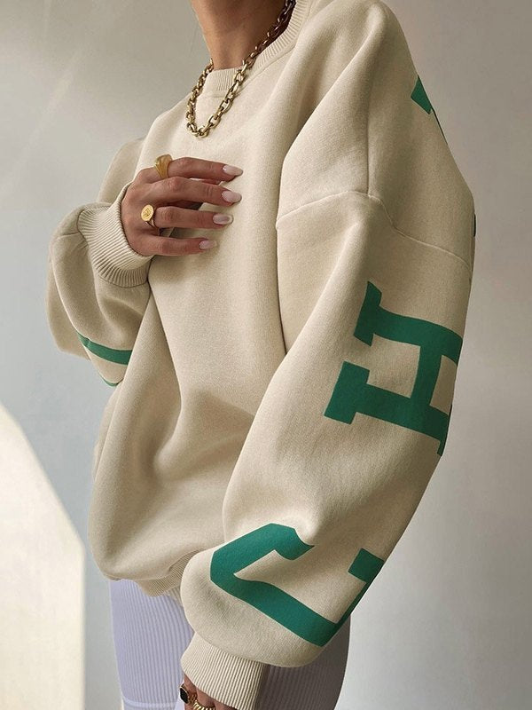 Back Letter Graphic Pullover Sweatshirt