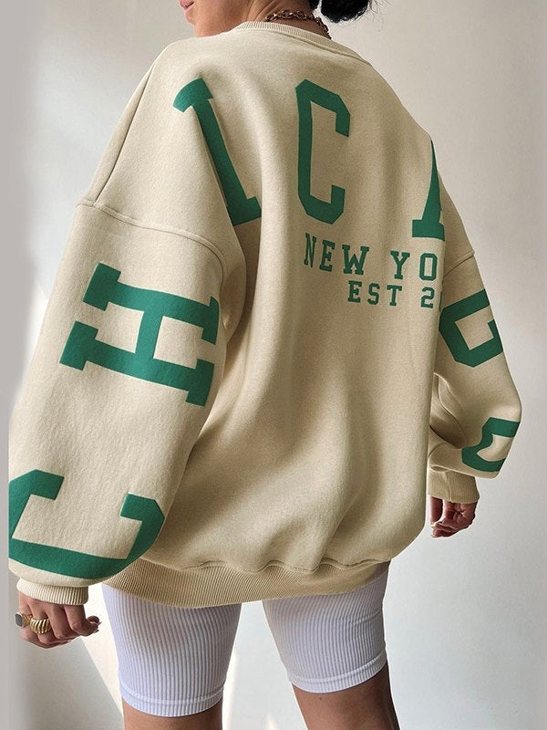 Back Letter Graphic Pullover Sweatshirt