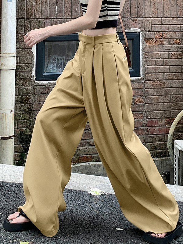 Apricot Baggy Pleats Tailored Pants