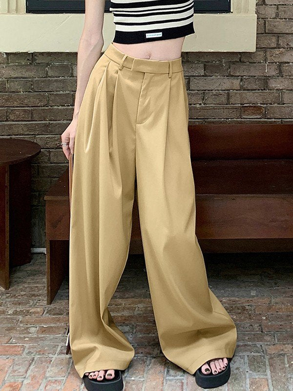 Apricot Baggy Pleats Tailored Pants