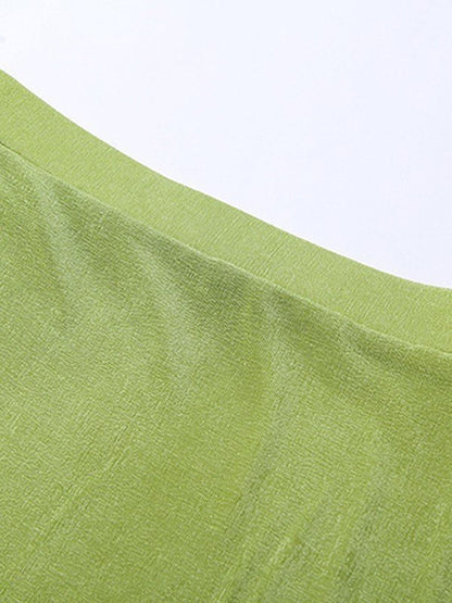 Sorbet Lime Green Velvet Three Piece Set