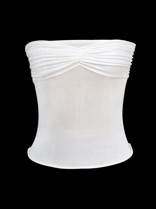 Ruched Patchwork Bandeau Top