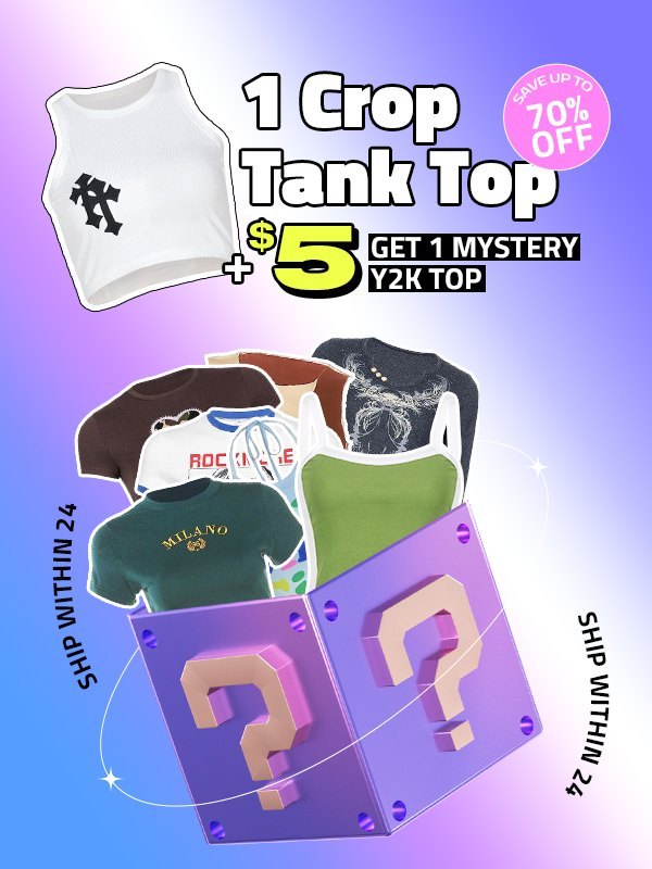 EMMIOL Mystery Box [1 Crop Tank Top+1 Y2K Top]