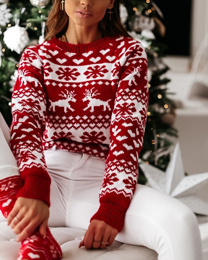 Ugly Christmas Jacquard Knitted Sweater