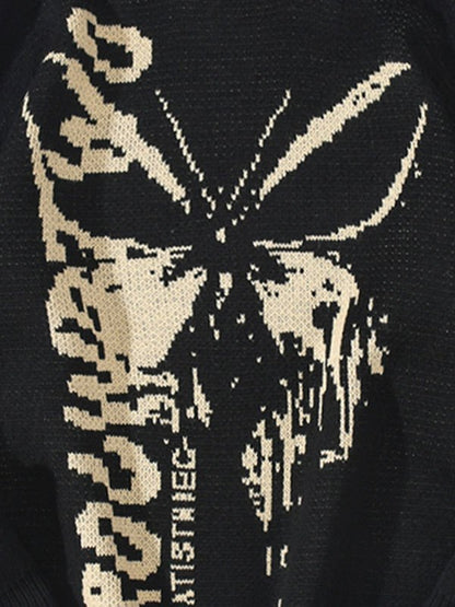 Oversized Butterfly Jacquard Sweater