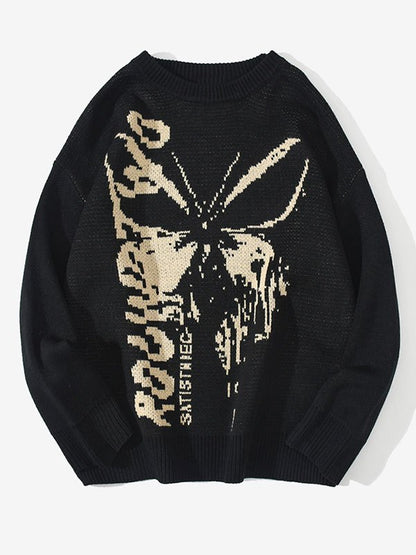 Oversized Butterfly Jacquard Sweater