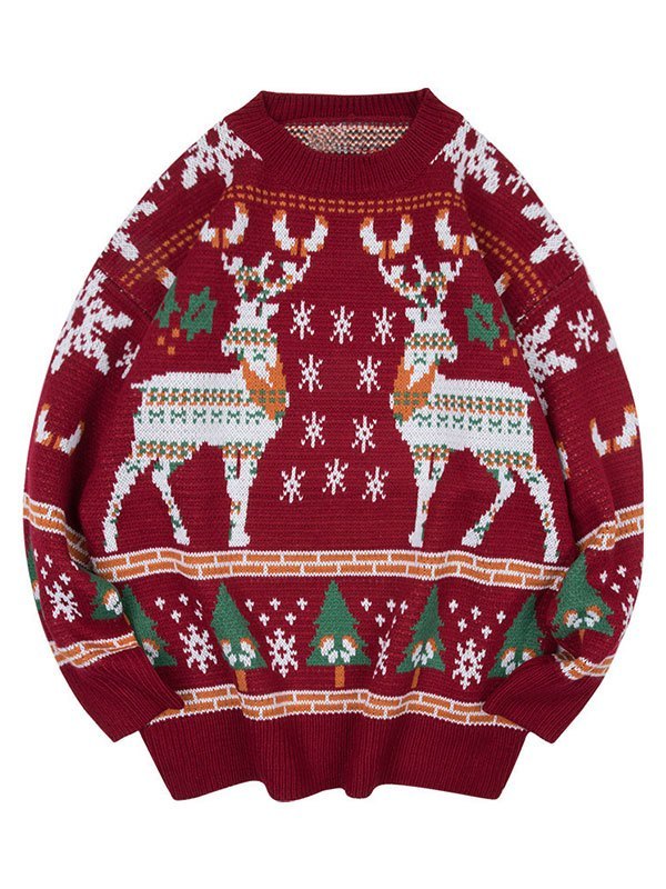 Christmas Deer Crew Neck Sweater