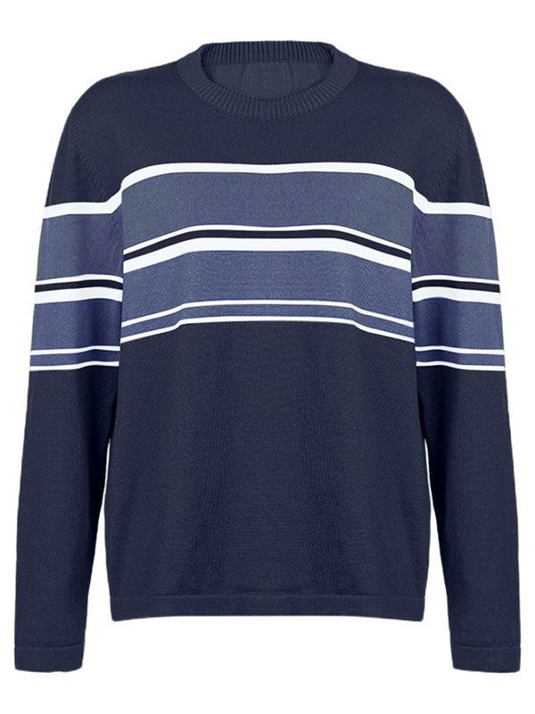 Patchwork Striped Knit Sweater