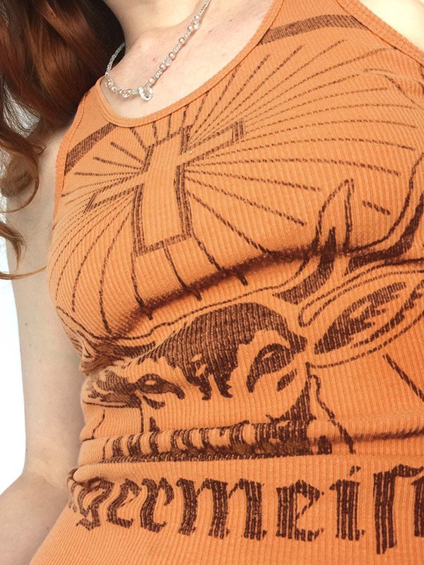 Cross Animal Printed Rib Tank Top