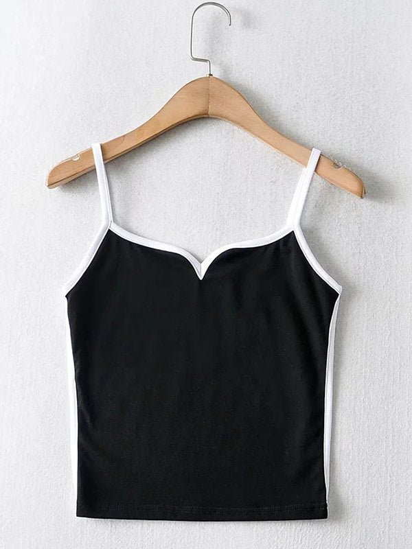 Contrast Trim Crop Cami Top
