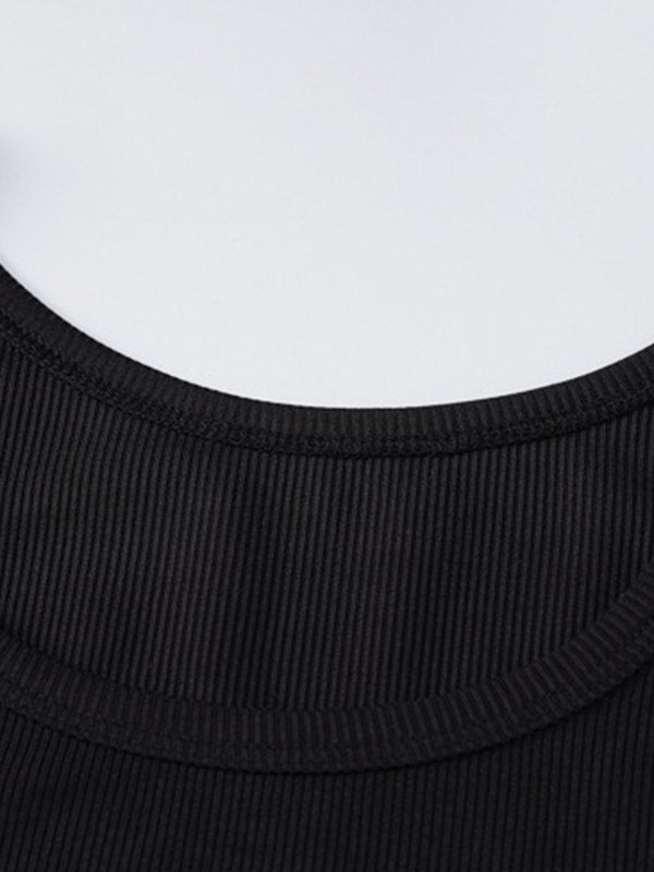Skull Rhinestone Crop Tank Top