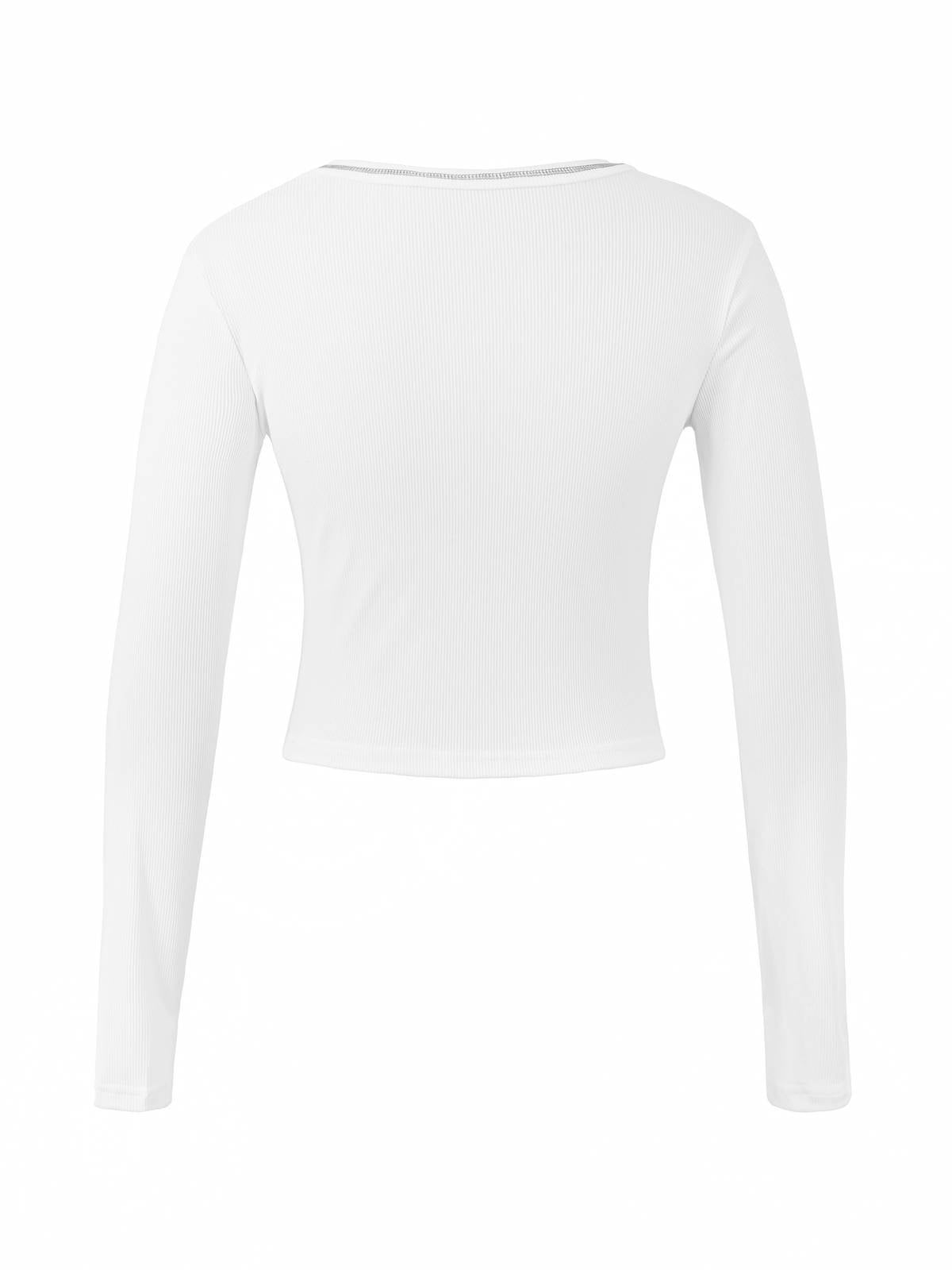 Long Sleeve Ribbed Knit Crop Top