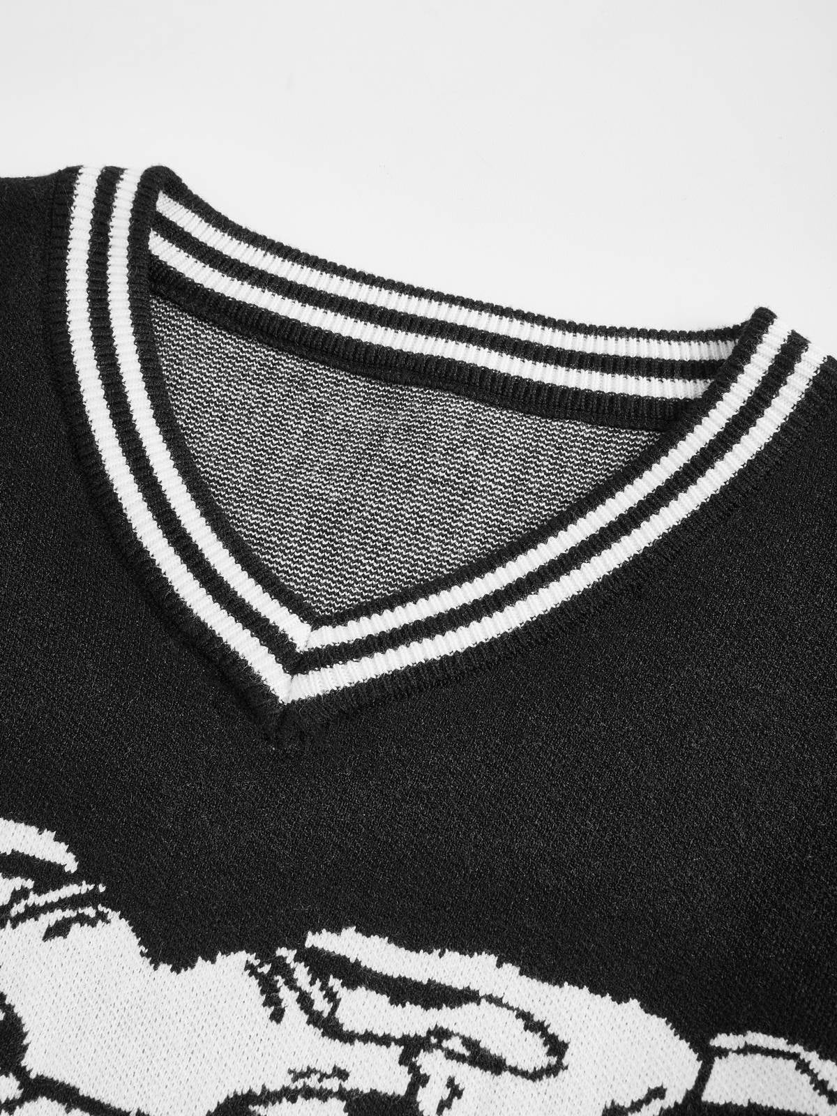 Heart Skull Jacquard Knit Sweater