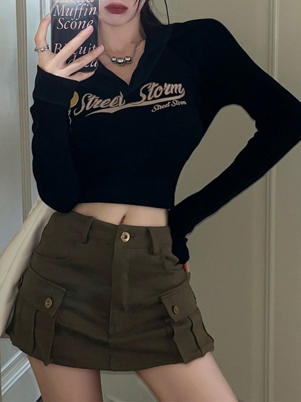 Street Storm Graphic Knit Crop Top