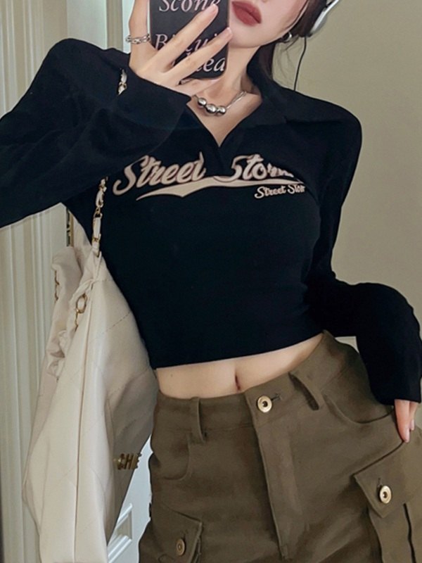 Street Storm Graphic Knit Crop Top