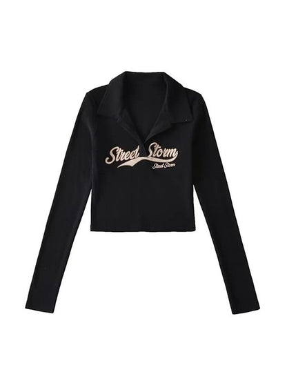 Street Storm Graphic Knit Crop Top