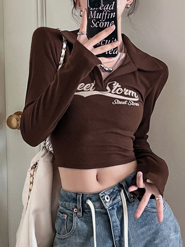 Street Storm Graphic Knit Crop Top