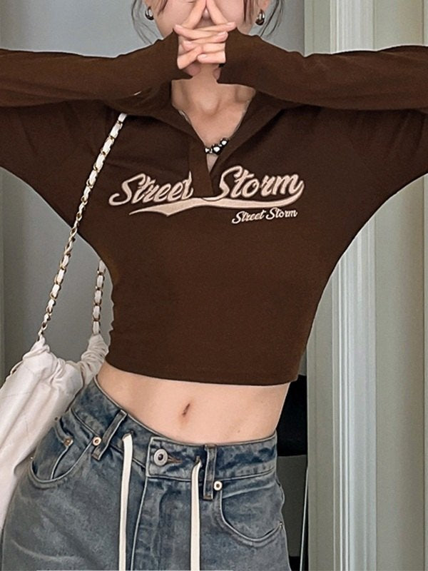 Street Storm Graphic Knit Crop Top