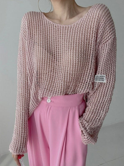 Oversized Hollow Out Crochet Knit Top