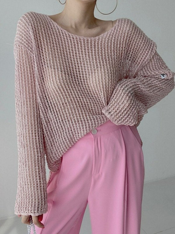 Oversized Hollow Out Crochet Knit Top
