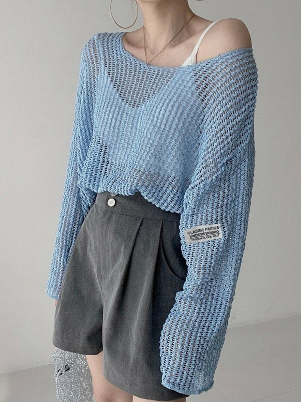 Oversized Hollow Out Crochet Knit Top