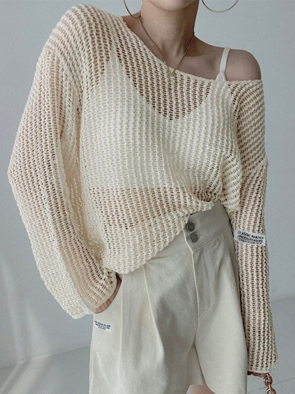 Oversized Hollow Out Crochet Knit Top