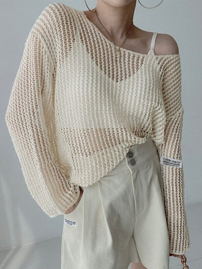 Oversized Hollow Out Crochet Knit Top