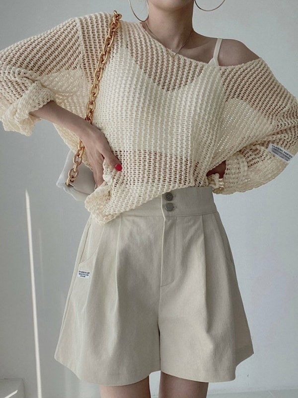 Oversized Hollow Out Crochet Knit Top