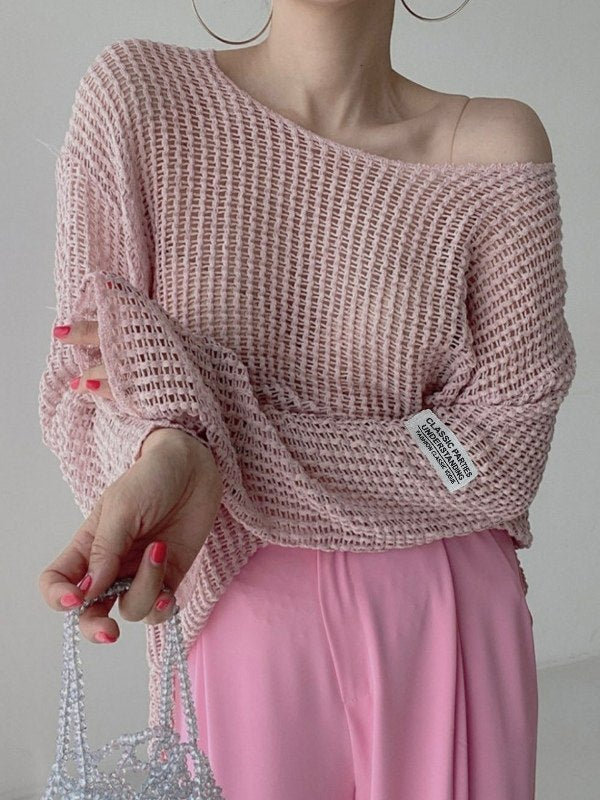 Oversized Hollow Out Crochet Knit Top