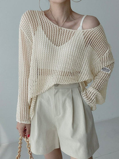 Oversized Hollow Out Crochet Knit Top