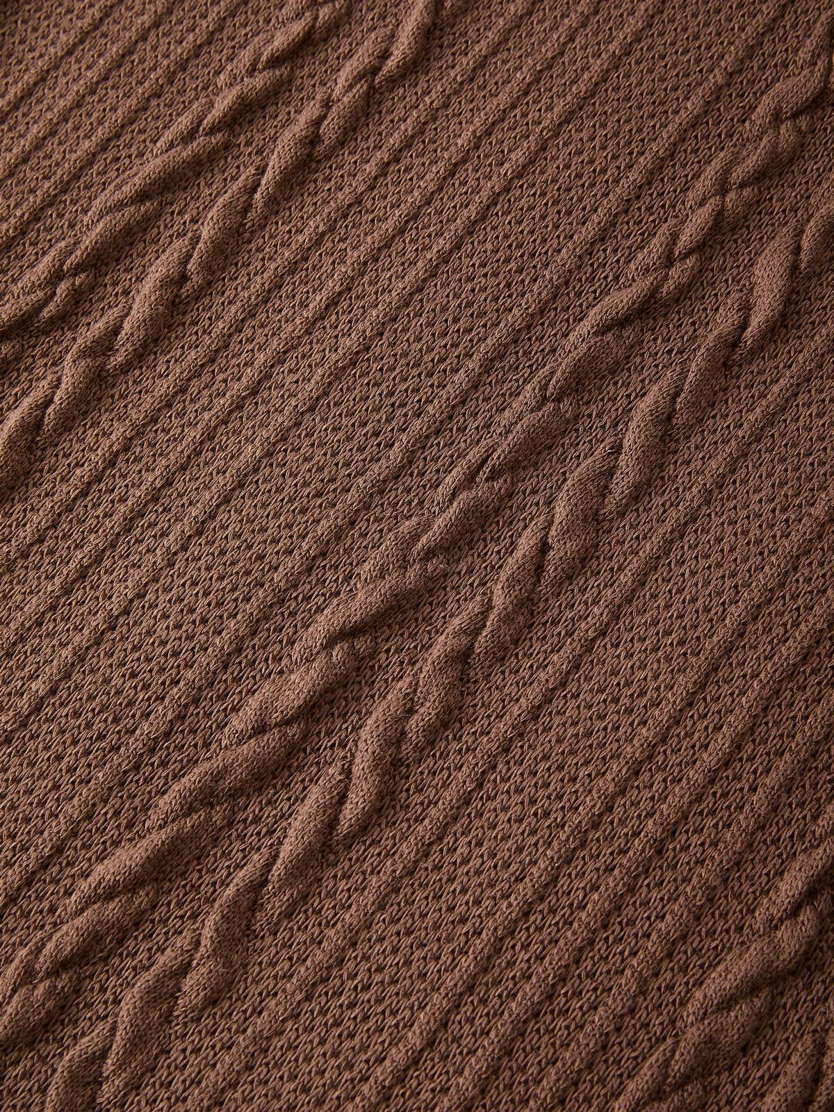 Vintage V Neck Cable Knit Top