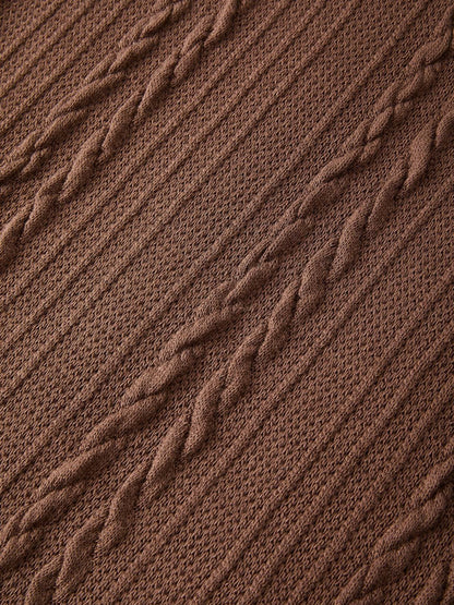 Vintage V Neck Cable Knit Top