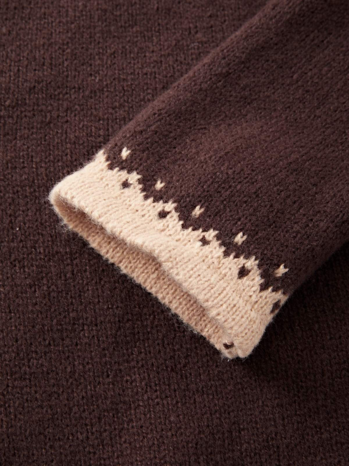 Button Front Jacquard Knitted Sweater