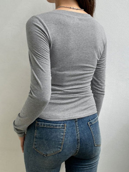 Vintage Striped V Neck Knit Top