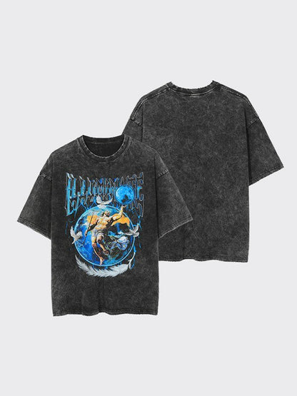 Unisex Acid Wash Vintage Graphic Tee