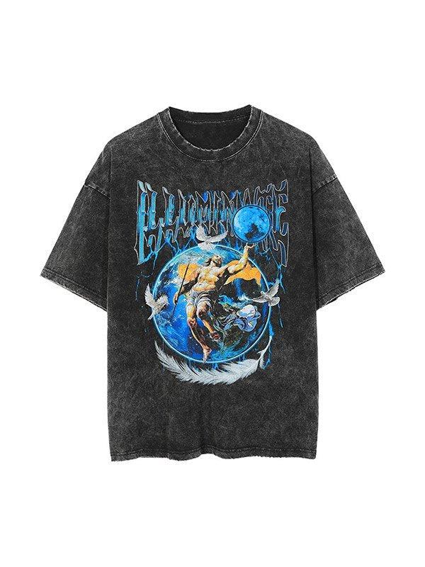 Unisex Acid Wash Vintage Graphic Tee