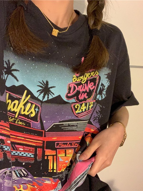 Motel Graphic Short Sleeve Oversized Tee