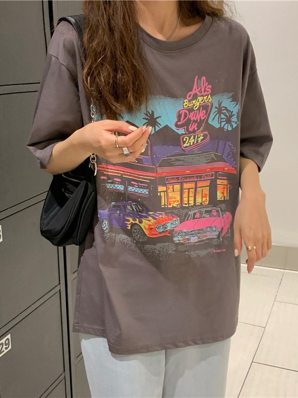 Motel Graphic Short Sleeve Oversized Tee