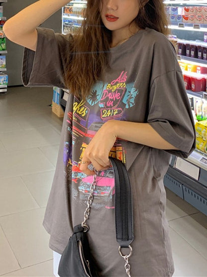 Motel Graphic Short Sleeve Oversized Tee