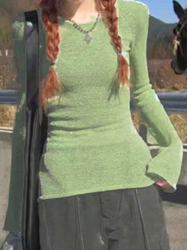 Long Sleeve Backless Knit Top
