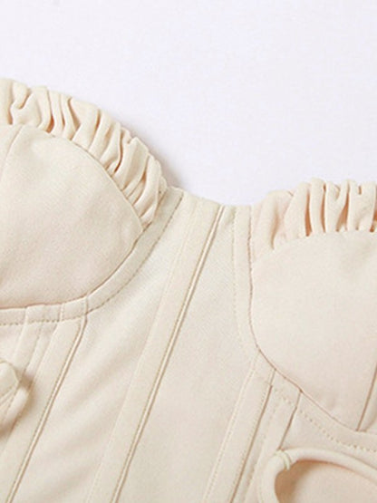 Tie Front Strapless Corset Top